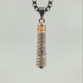 Silver Lighthouse Pendant with LED Light Imitating Real Fire