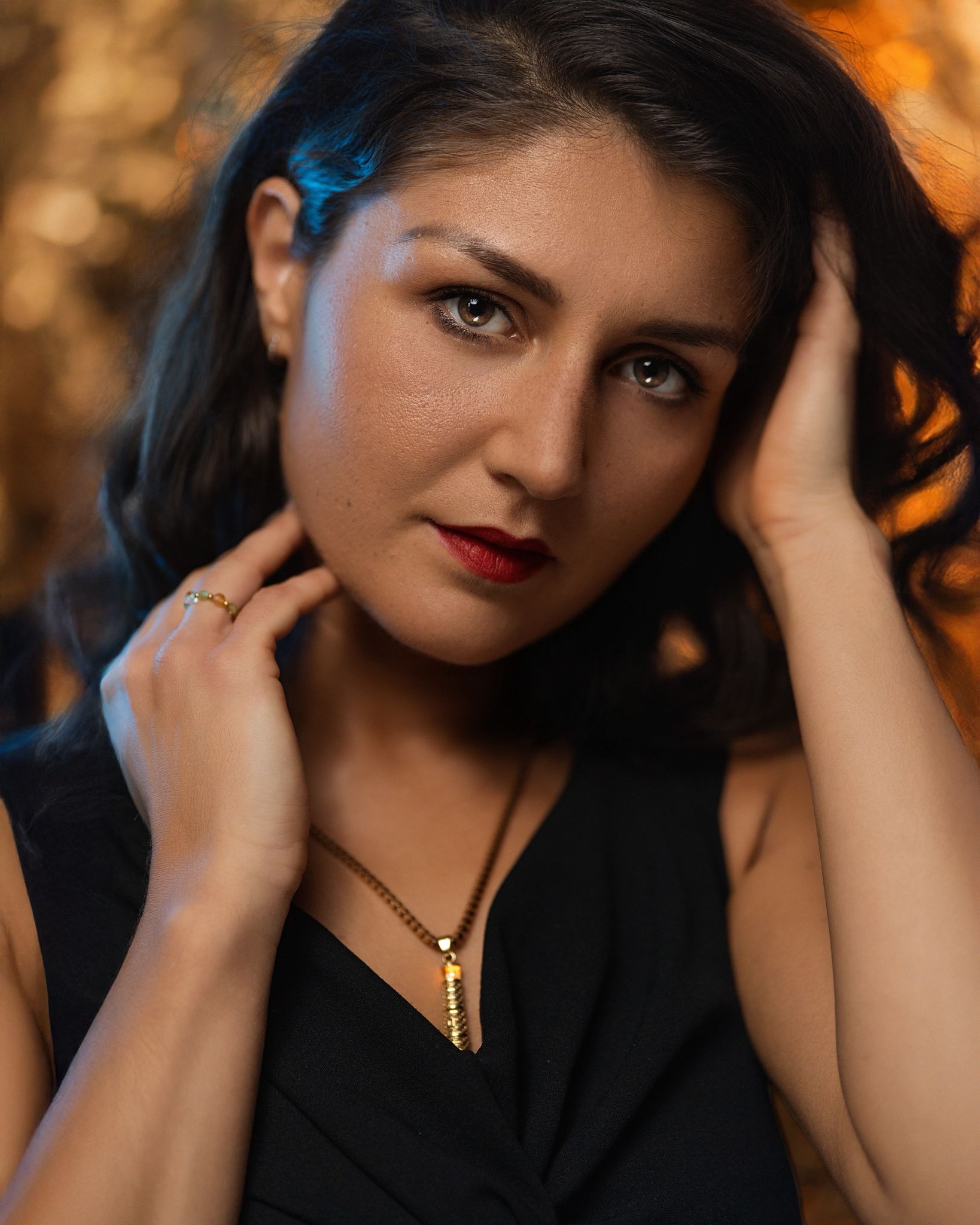 Gold Lighthouse Pendant with LED Light Imitating Real Fire