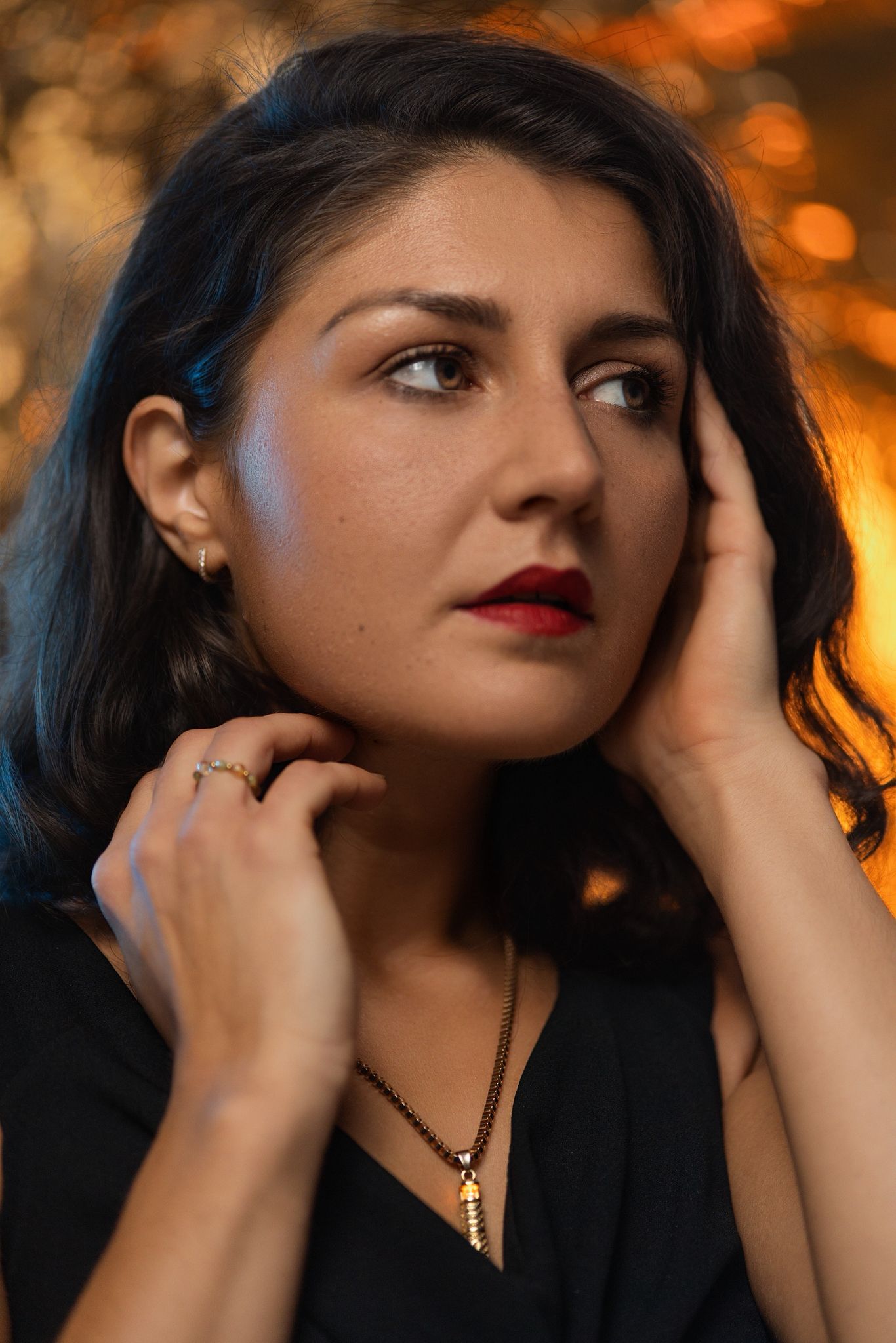 Gold Lighthouse Pendant with LED Light Imitating Real Fire